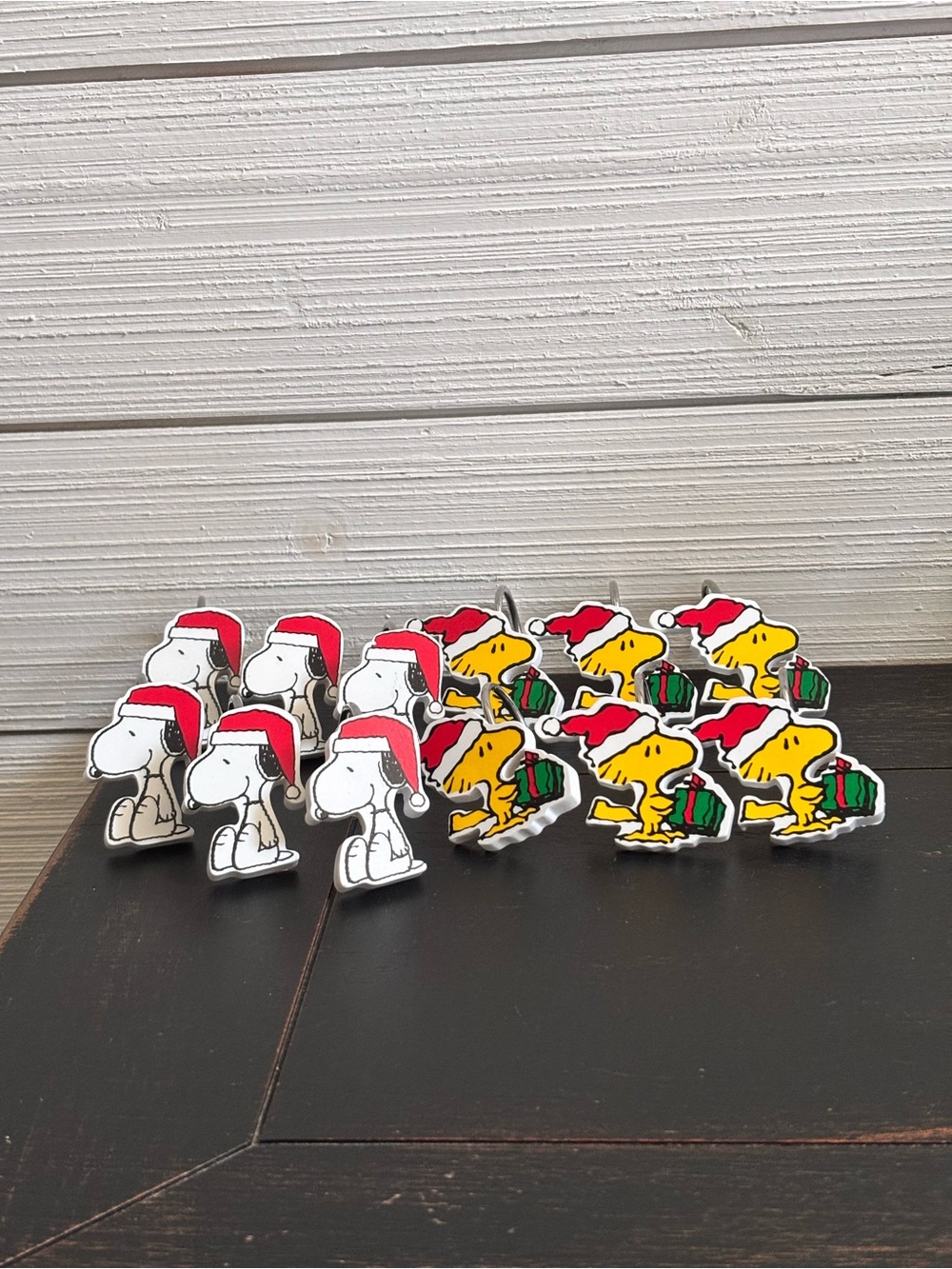 Peanuts Snoopy & Woodstock Christmas Holiday Shower Curtain Hooks Set Of 12 - Picture 8 of 8